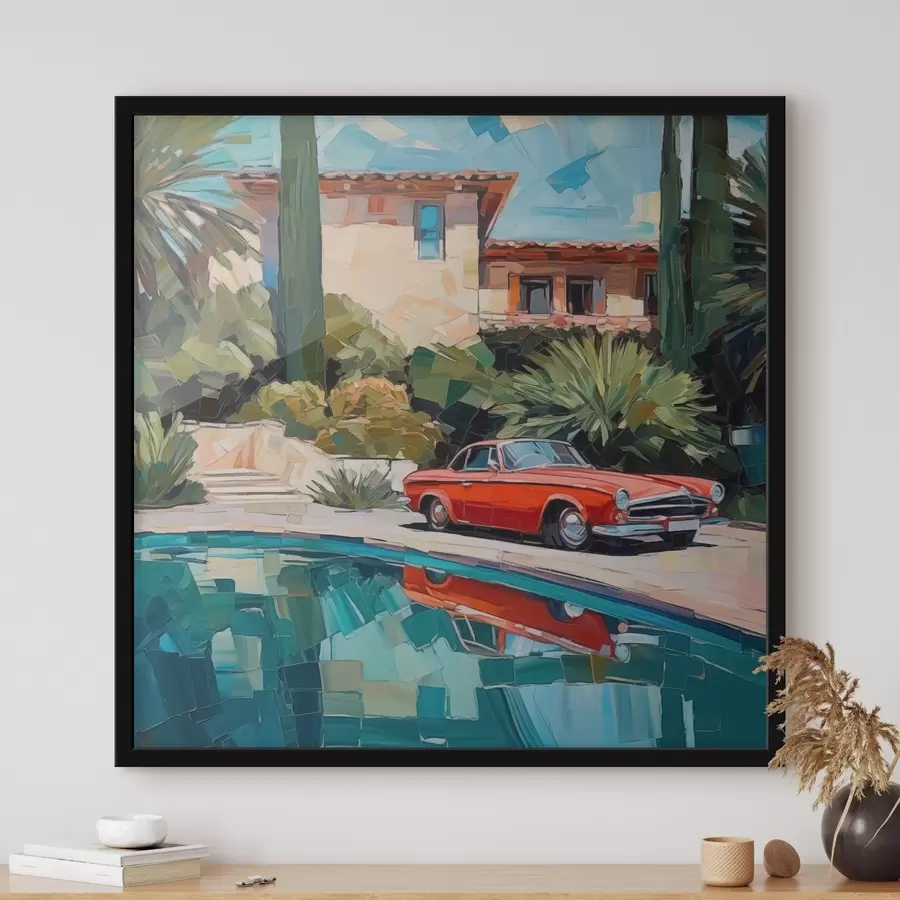 Papier peint photo Voiture près de la villa f44822