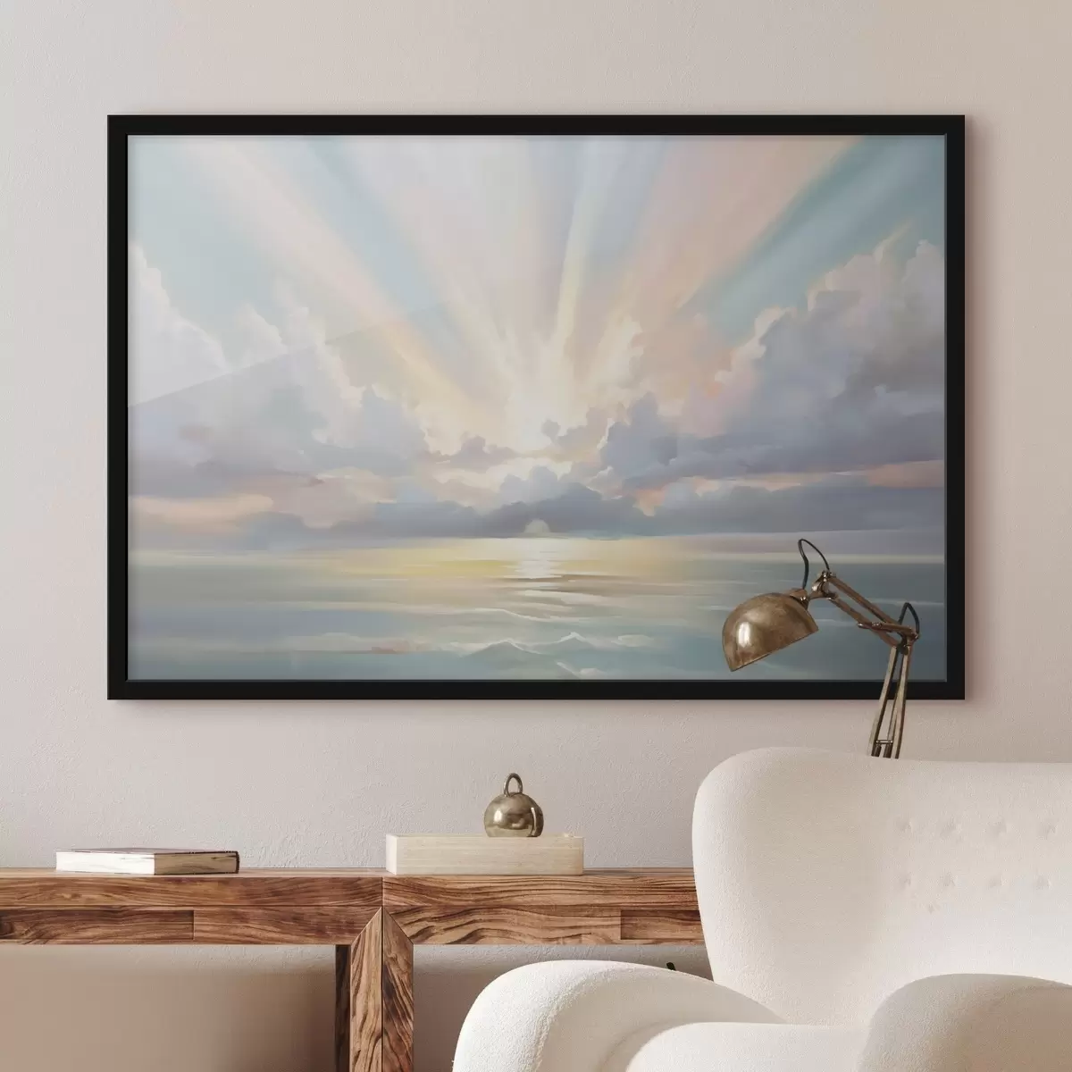 Poster Dageraad boven zee f44823