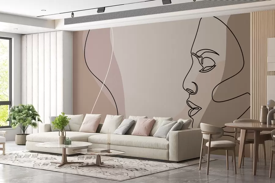 Fotobehang Abstract gezicht w09231