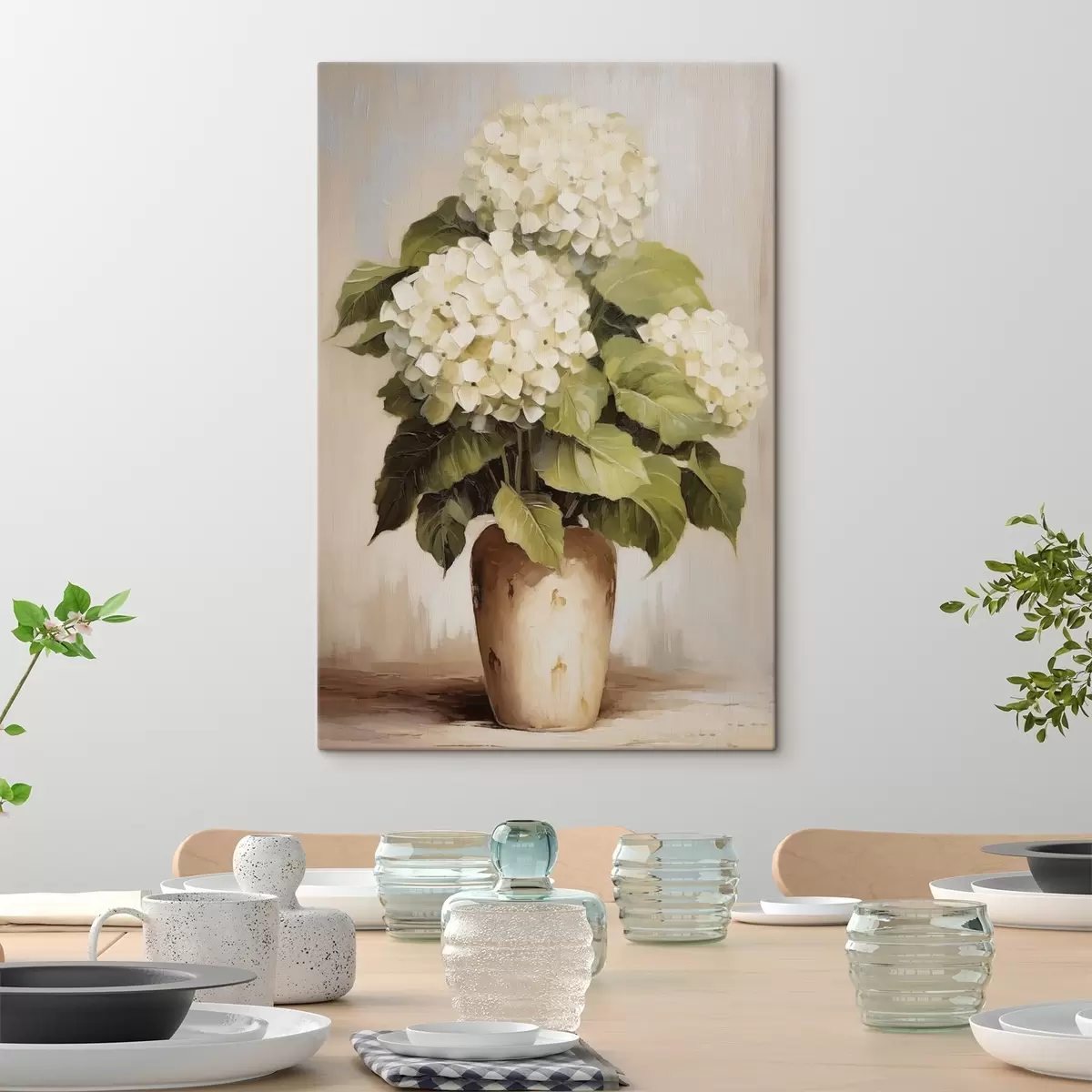  Peintures Hortensias dans un vase s44907