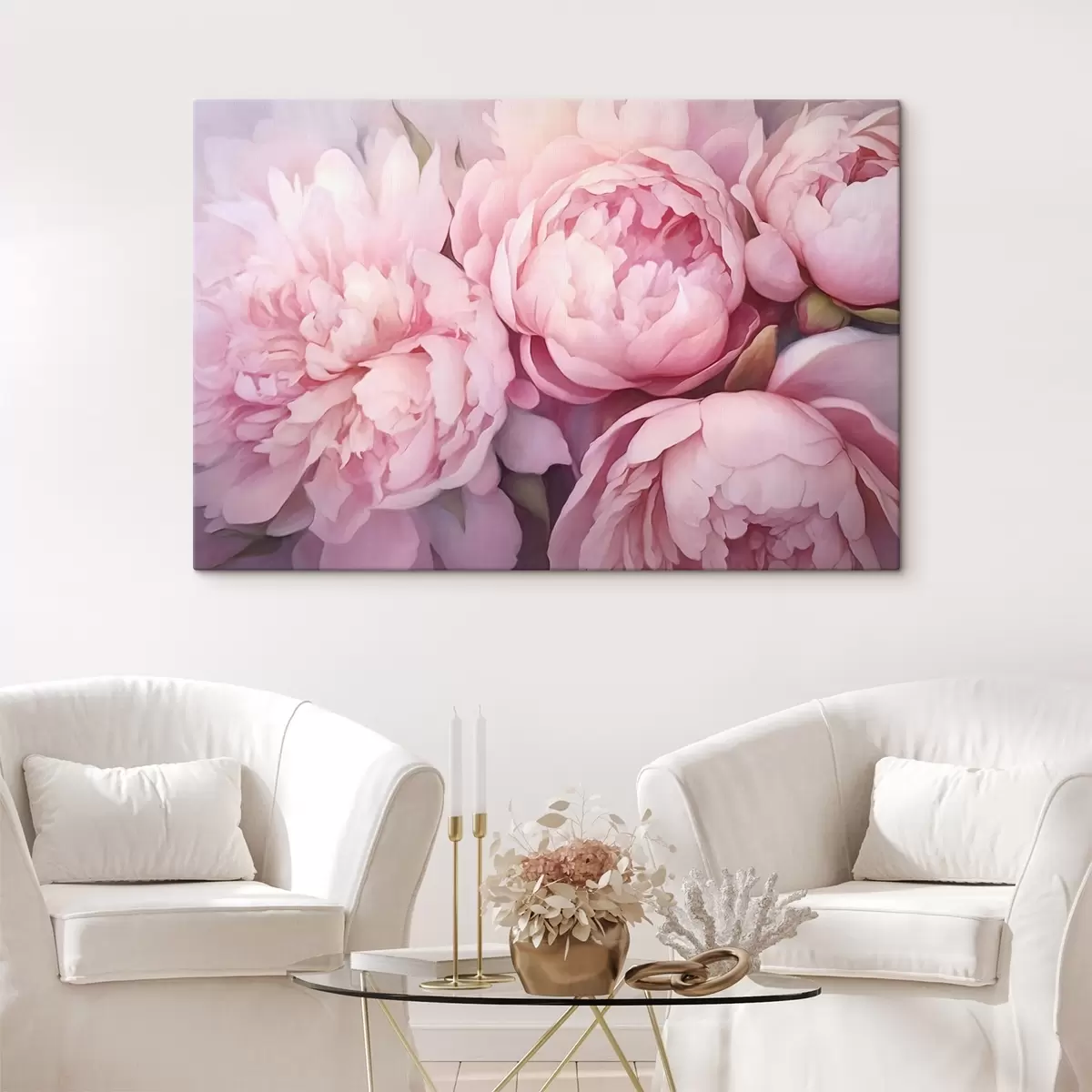  Peintures Pivoines roses s44908