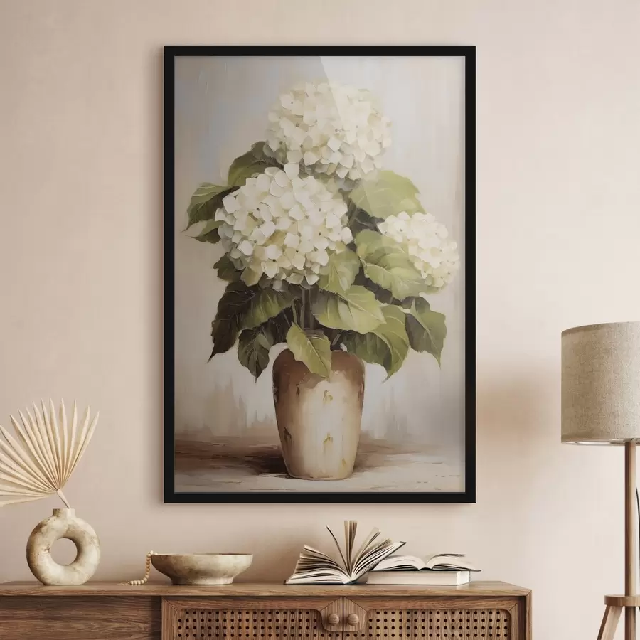  Peintures Hortensias dans un vase f44907