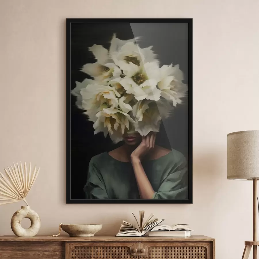 Fotobehang Vrouw met bloemen f44911