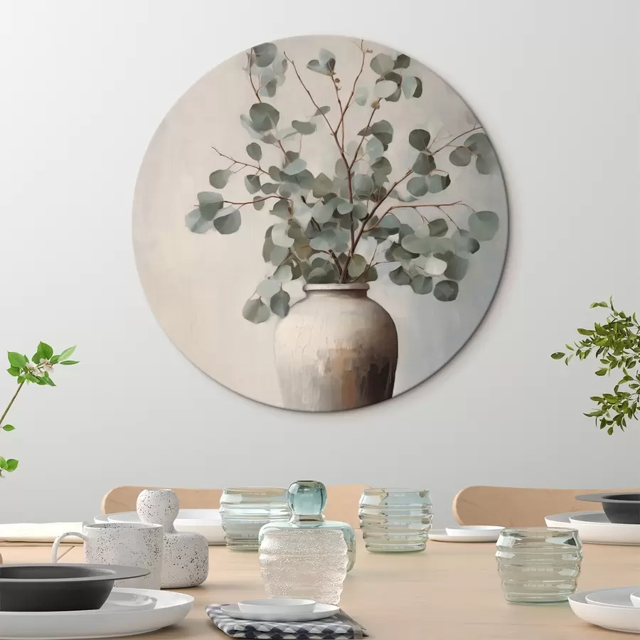  Peintures Branches d'eucalyptus dans un vase en argile r44906