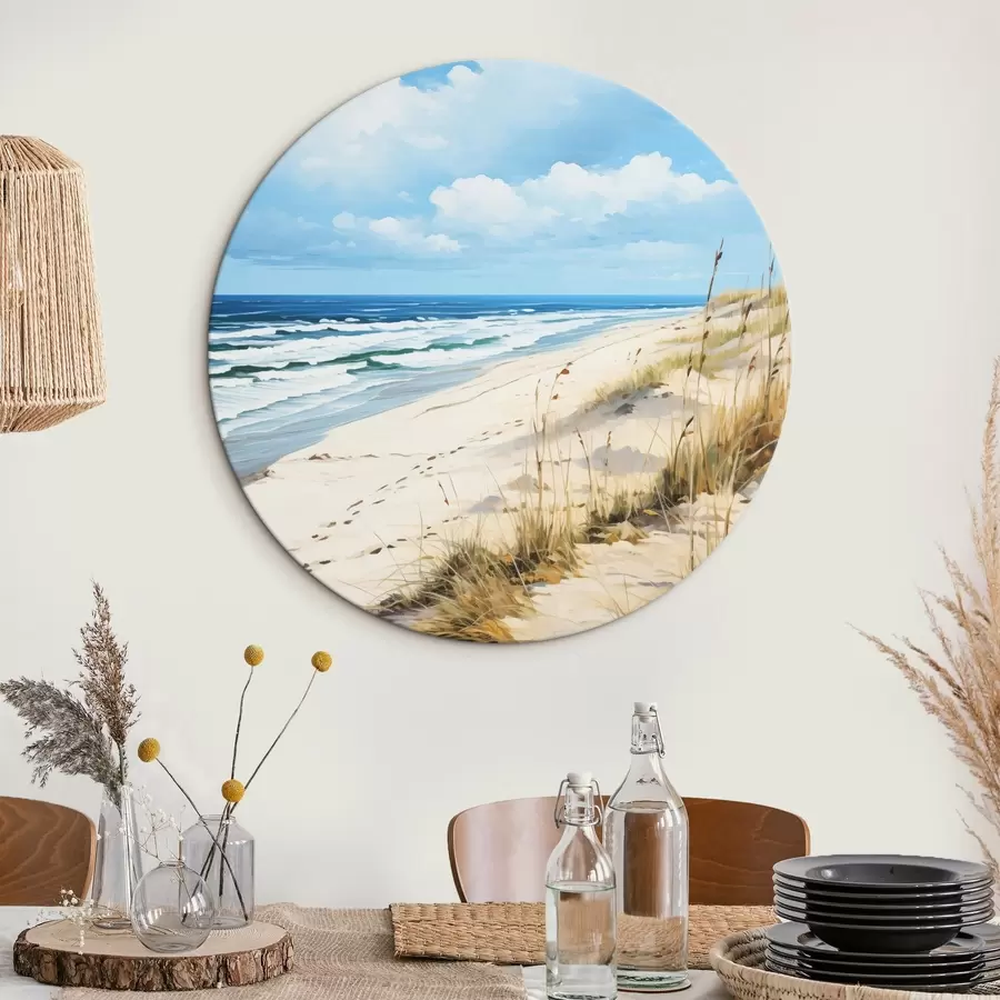  Schilderijen Gras aan de kust onder een blauwe hemel r44917