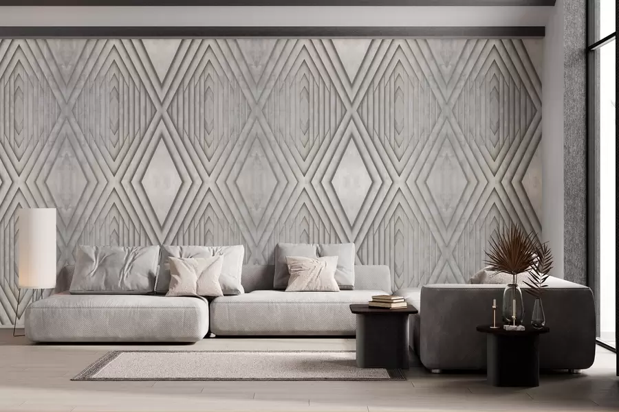 Fotobehang imitatie van houten panelen in beige kleuren w04168