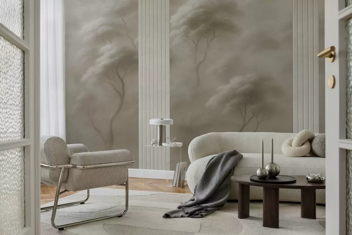 Papier peint photo La forêt rencontre le panneau d'art w04187v1