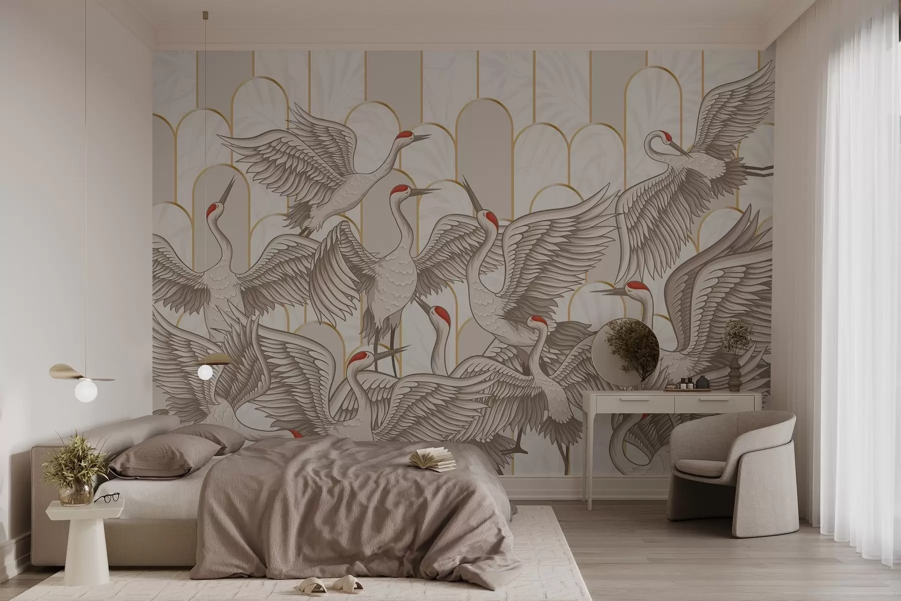 Fotobehang Vogels & Vintage Bogen w04193