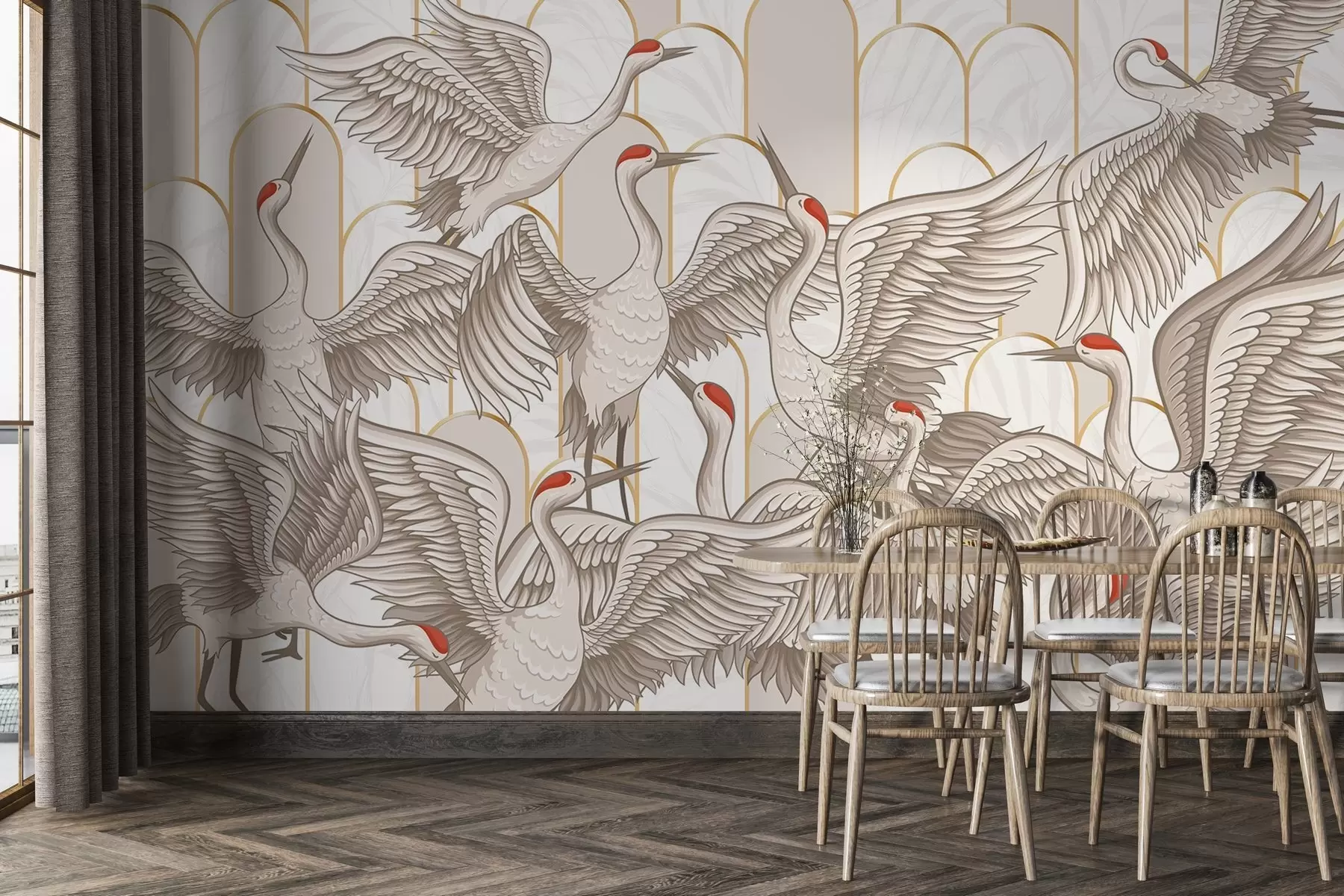 Fotobehang Vogels & Vintage Bogen w04193