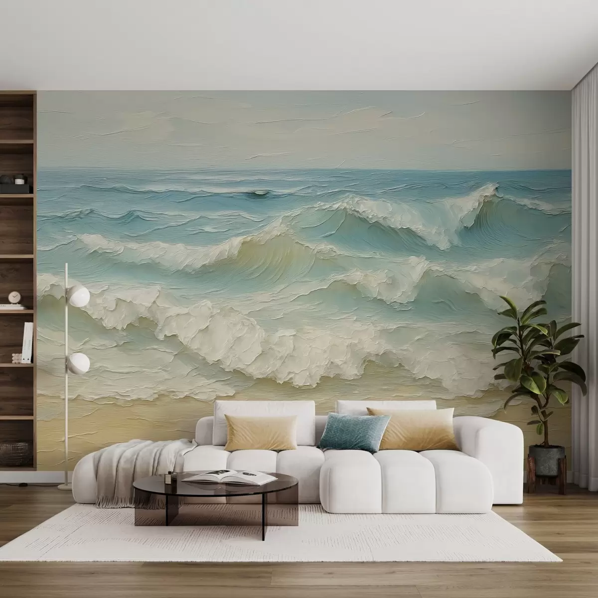 Fotobehang Volumetrische golf illusie w04202