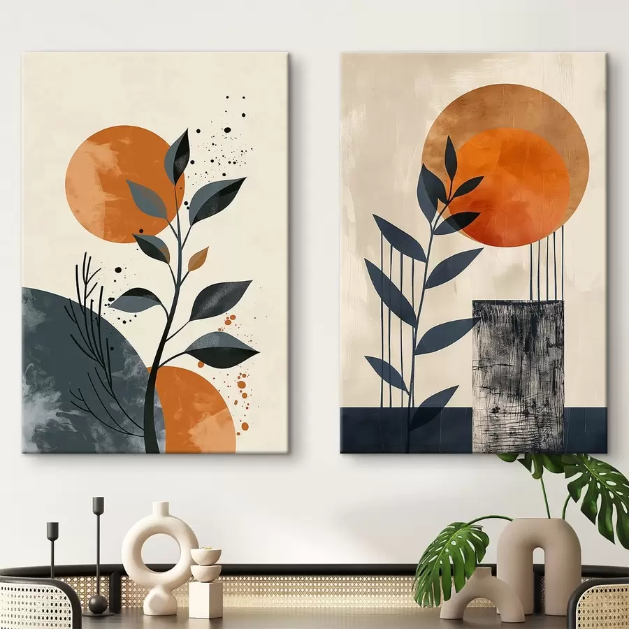  Peintures Feuilles au coucher du soleil m00469