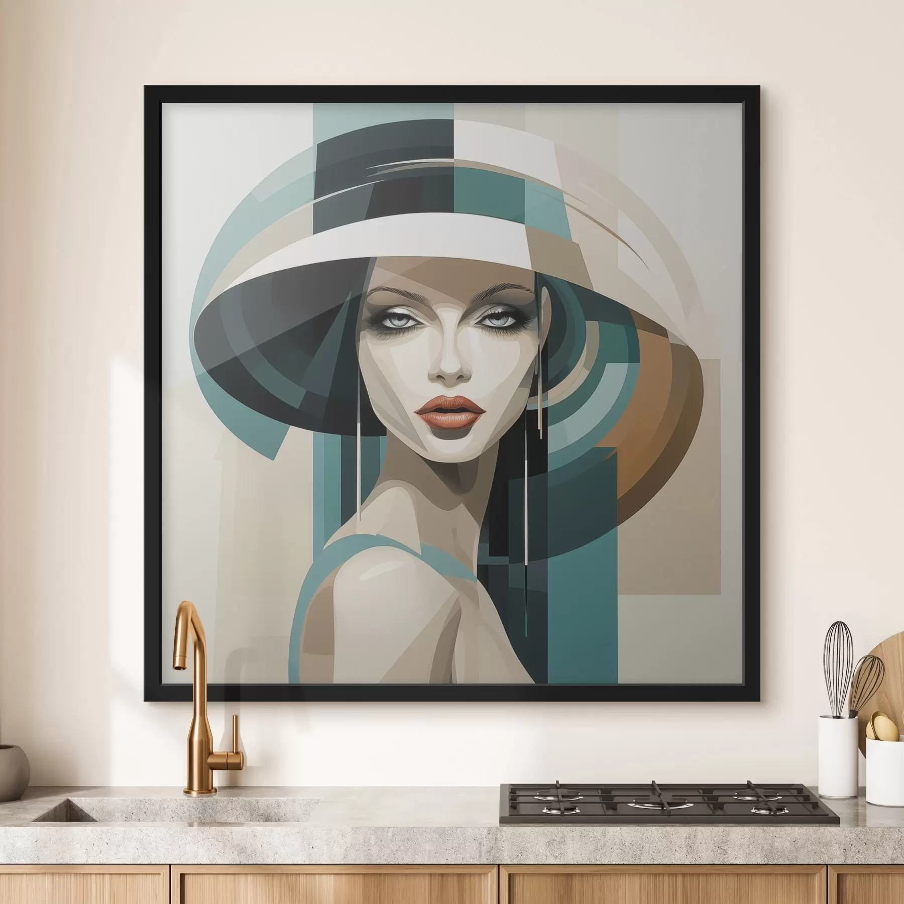 Fotobehang Meisje met hoed f44972