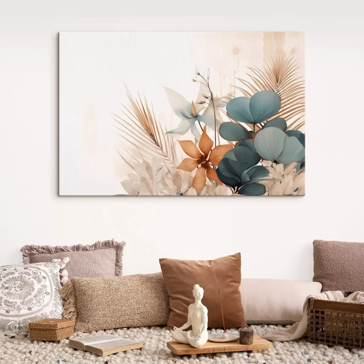  Schilderijen Decoratieve bladeren en bloemen in aquarelstijl s44843