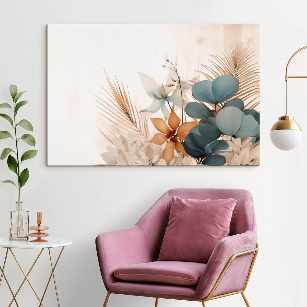  Peintures Feuilles et fleurs décoratives en style aquarelle s44843