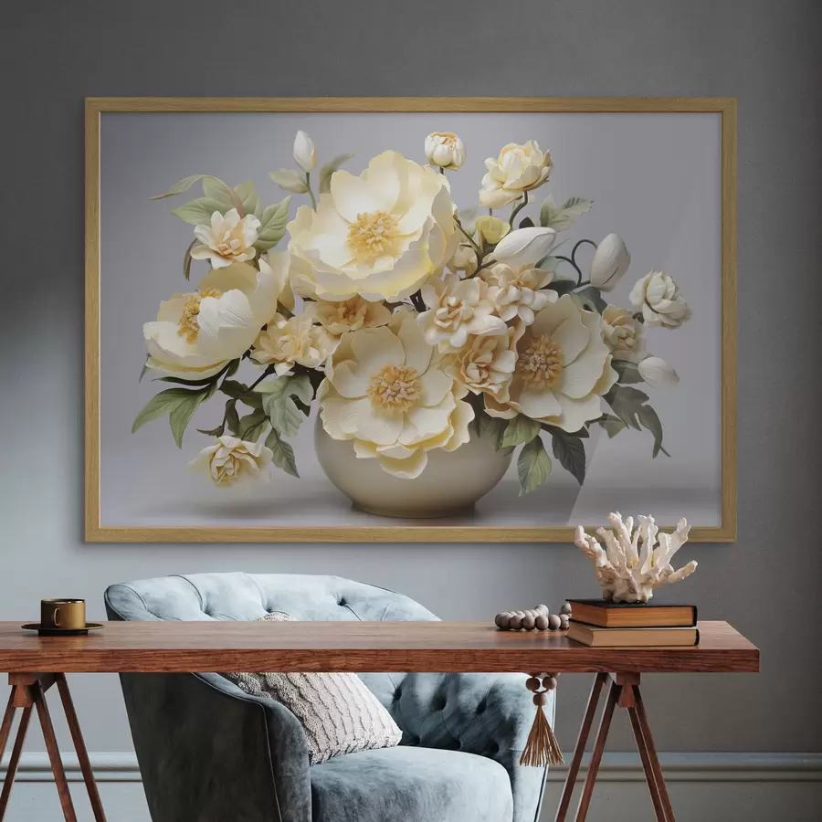 Papier peint photo Bouquet floral luxuriant dans les tons pastel f44846