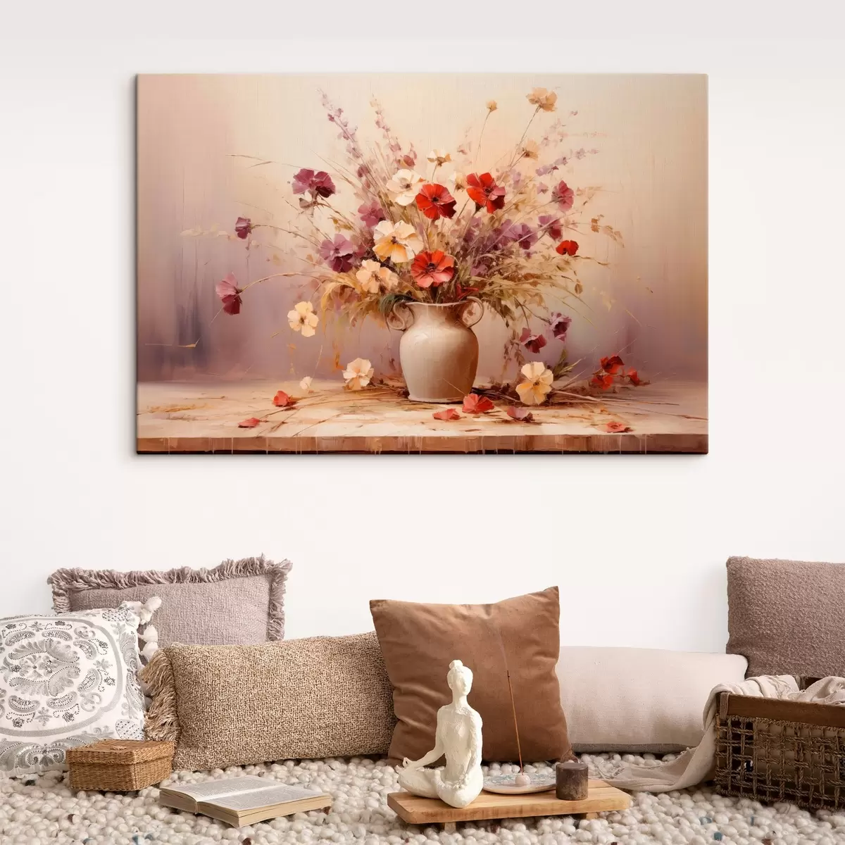  Peintures Bouquet de fleurs sauvages dans un vase, peinture à l'huile s44947