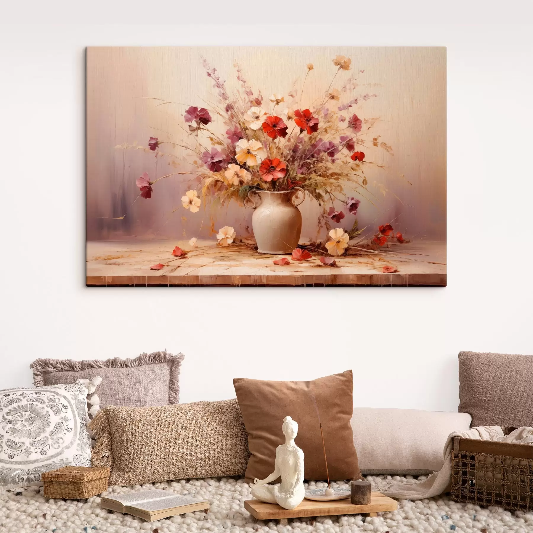  Peintures Bouquet de fleurs sauvages dans un vase, peinture à l'huile s44947