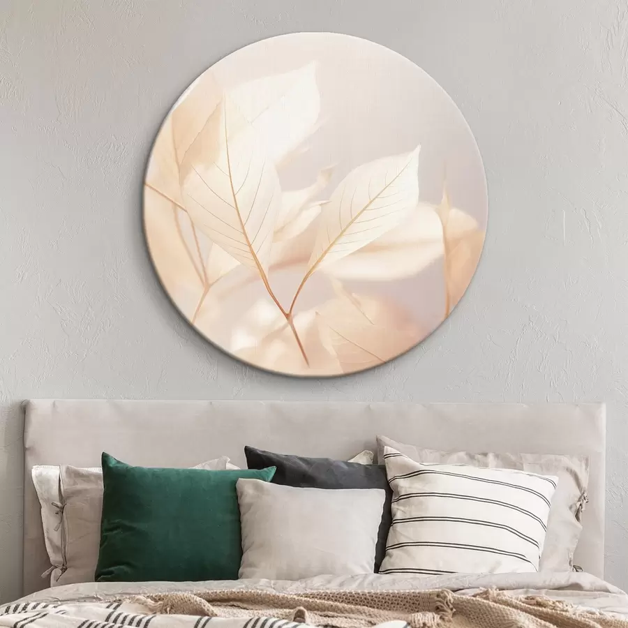  Peintures Feuilles translucides aux nervures complexes, palette de couleurs pastel douces, éclairage éthéré, composition minimaliste r44928