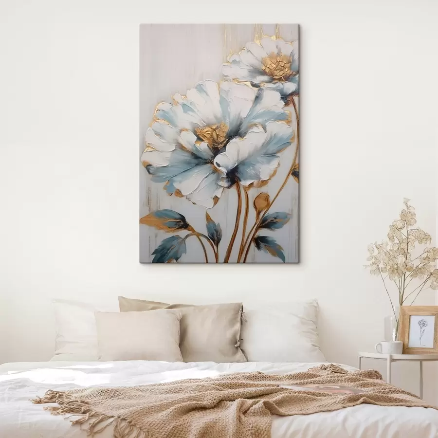 Papier peint photo Fleurs bleues et blanches s44989