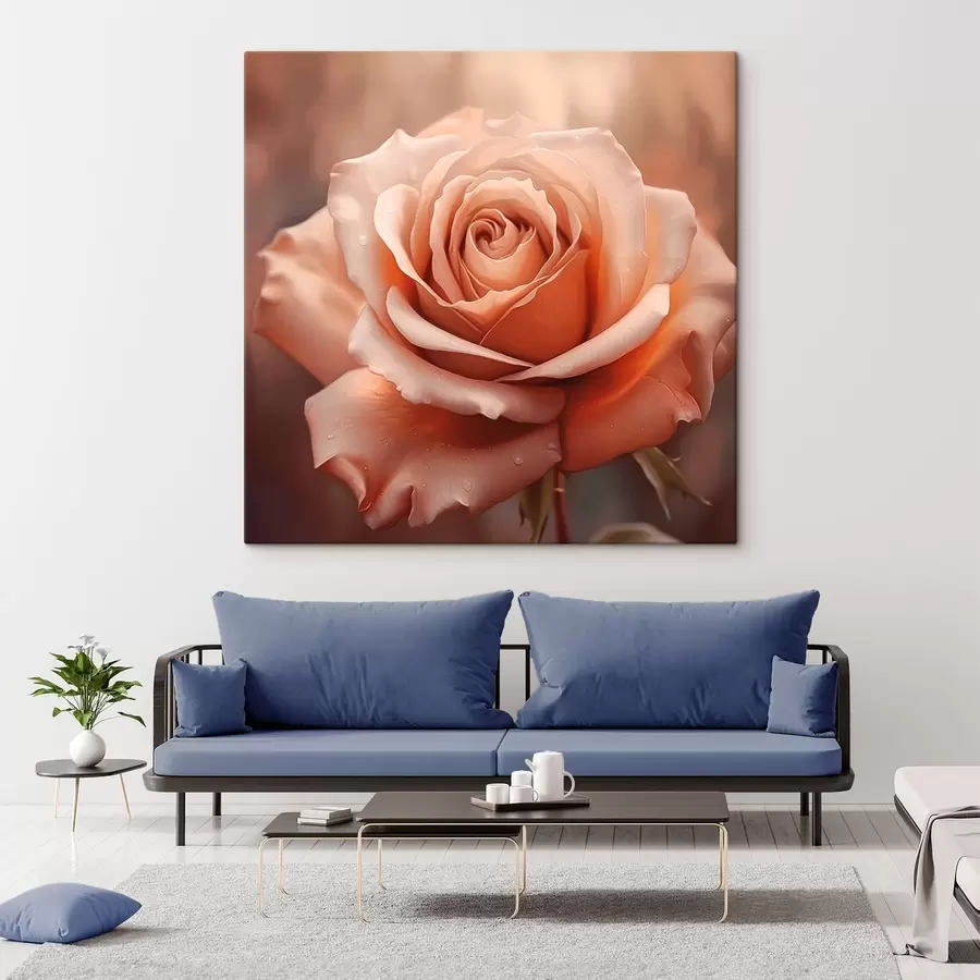  Schilderijen Roos met dauwdruppels s44991