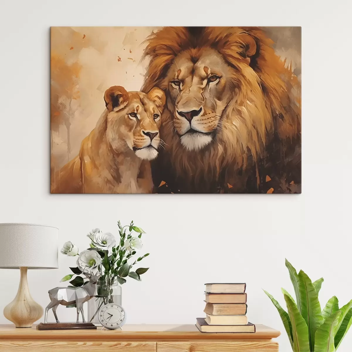  Schilderijen Leeuw en leeuwin s44992