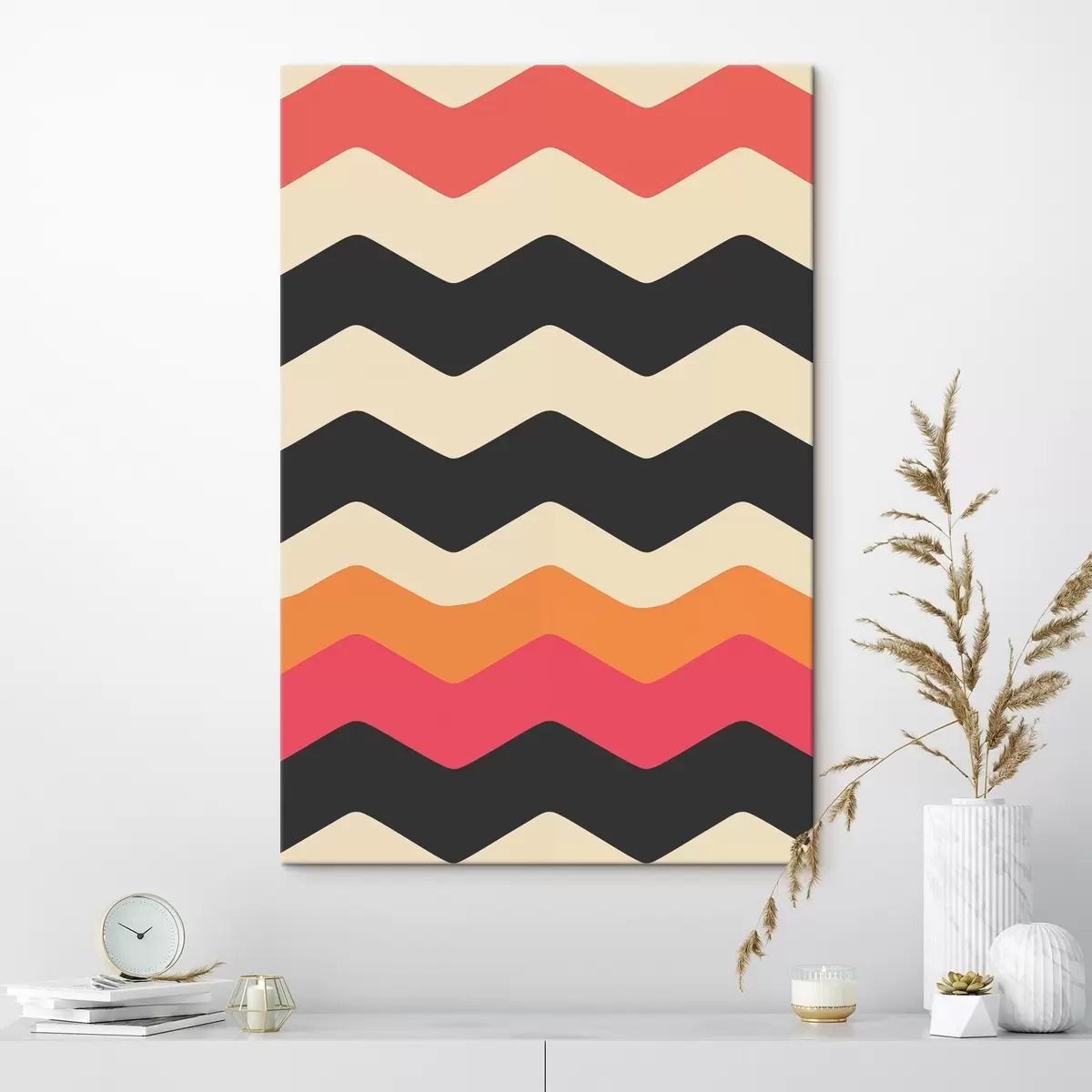  Peintures Motif géométrique avec rayures ondulées s45004