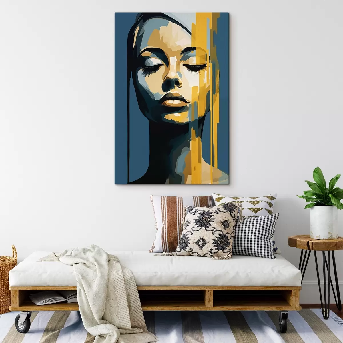  Peintures Portrait d'une femme aux yeux fermés s45007