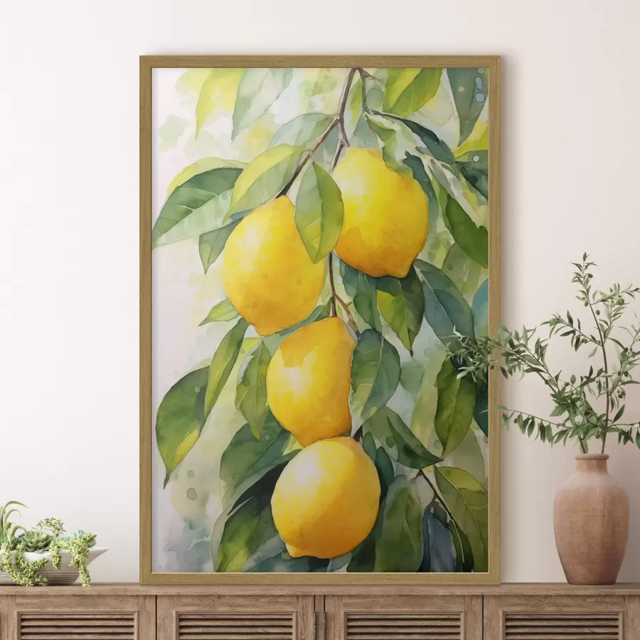 Papier peint photo Branche de citrons f45001