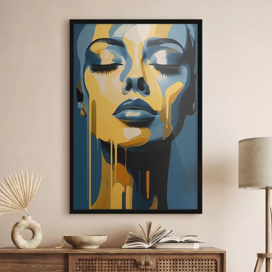 Fotobehang Portret van vrouw met gesloten ogen f45006