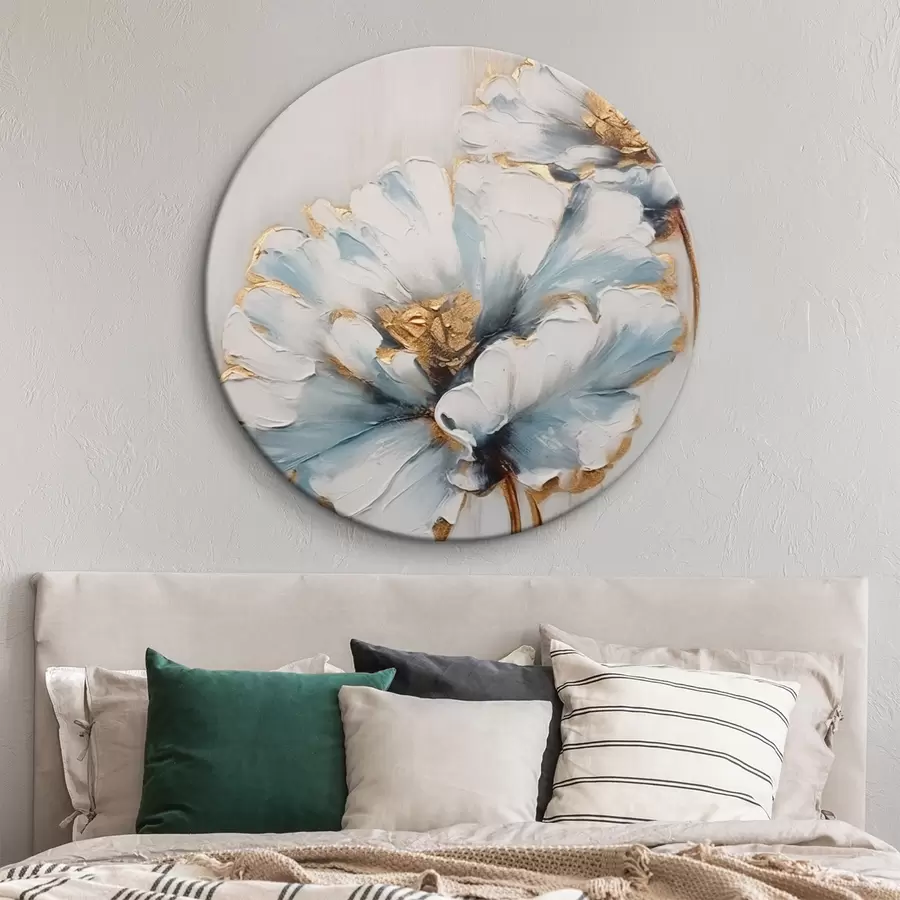  Peintures Fleurs bleues et blanches r44989