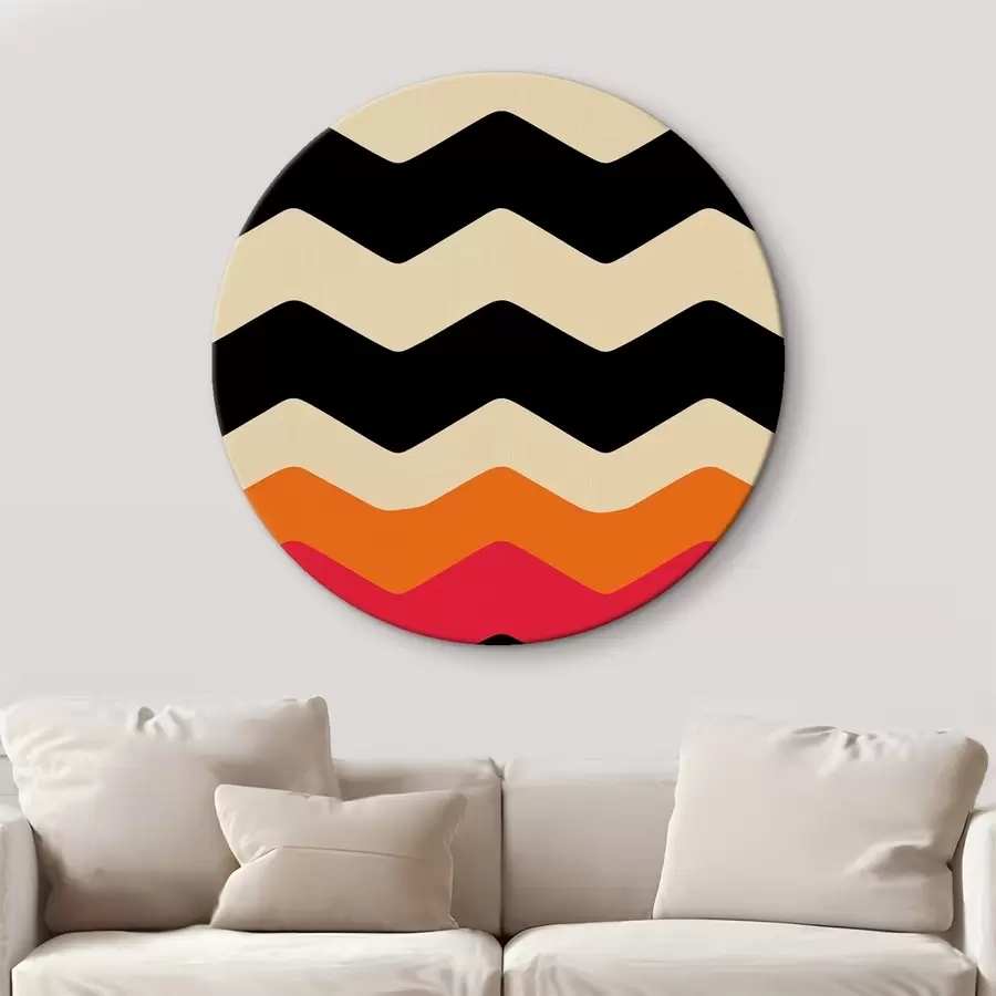  Peintures Motif géométrique avec rayures ondulées r45004