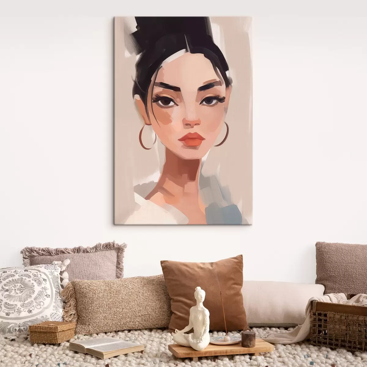  Peintures Fille aux cheveux noirs s45013