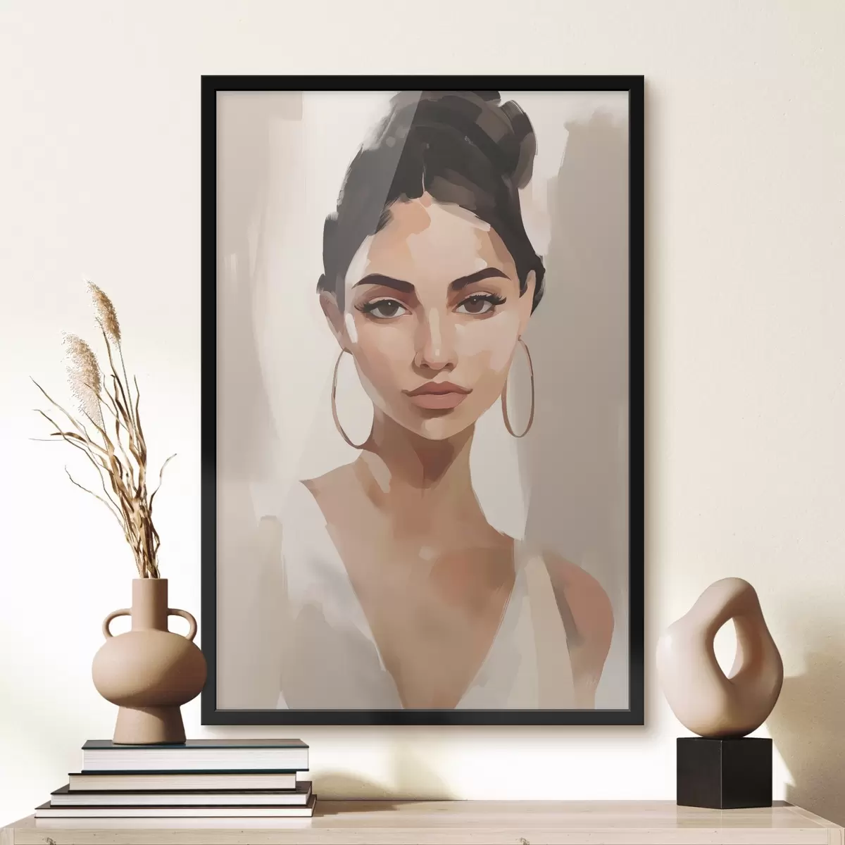 Affiche Portrait d'une jeune fille imitation peinture f45014