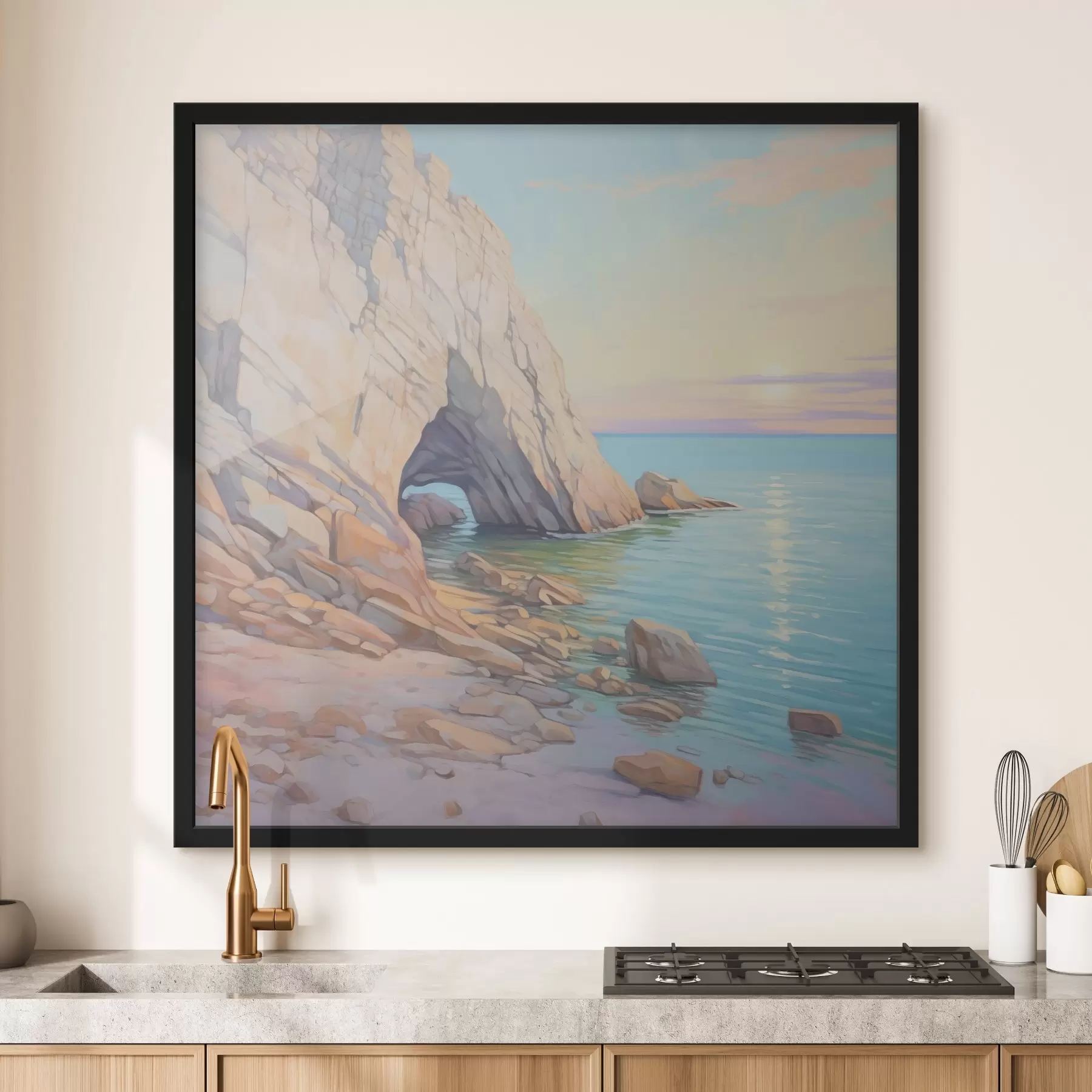 Papier peint photo Rocher au bord de la mer f45022