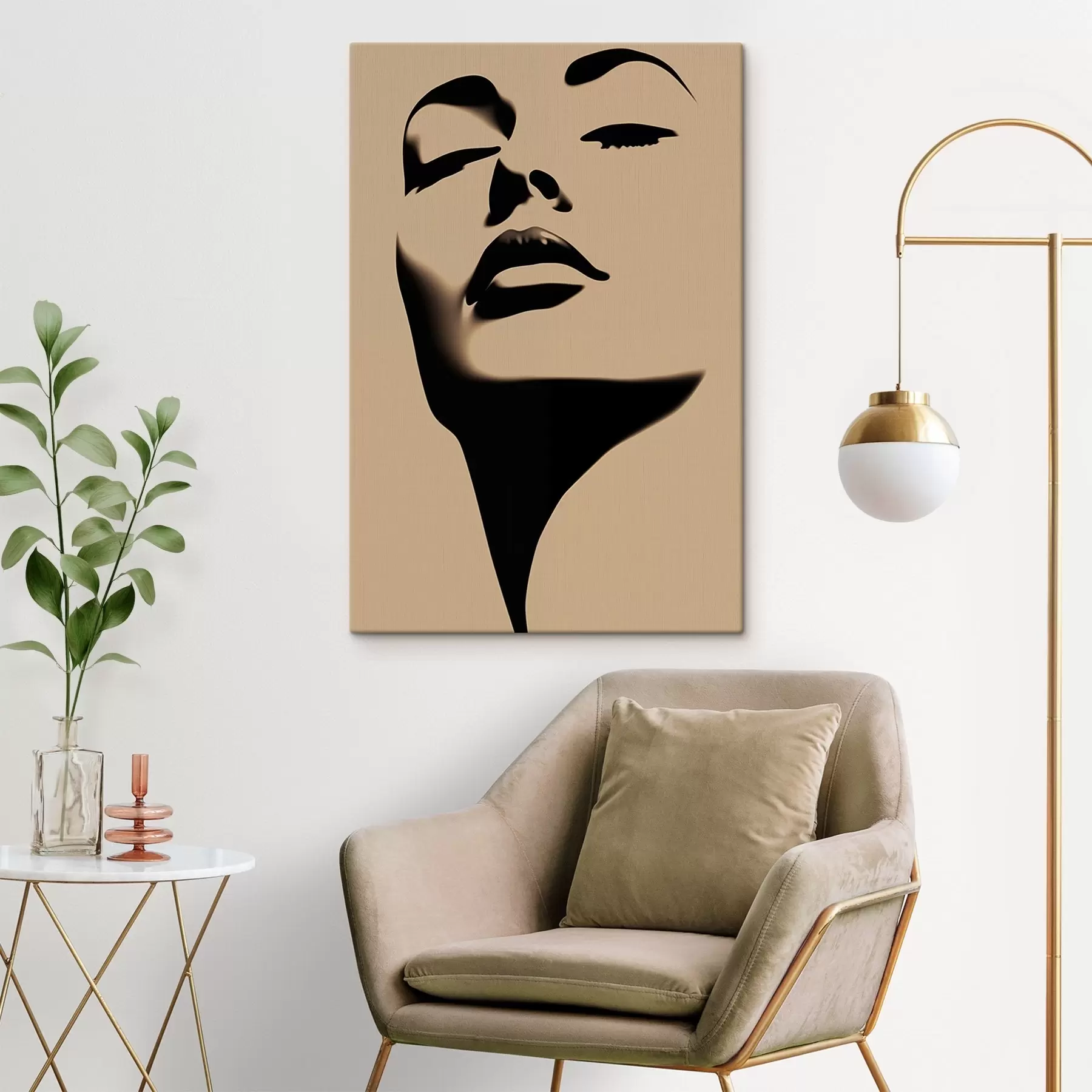  Peintures Silhouette d'un visage de femme s45071