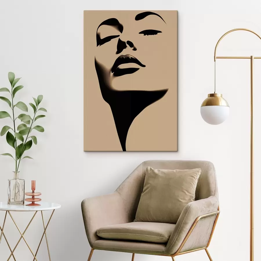  Schilderijen Silhouet van het gezicht van een vrouw s45071