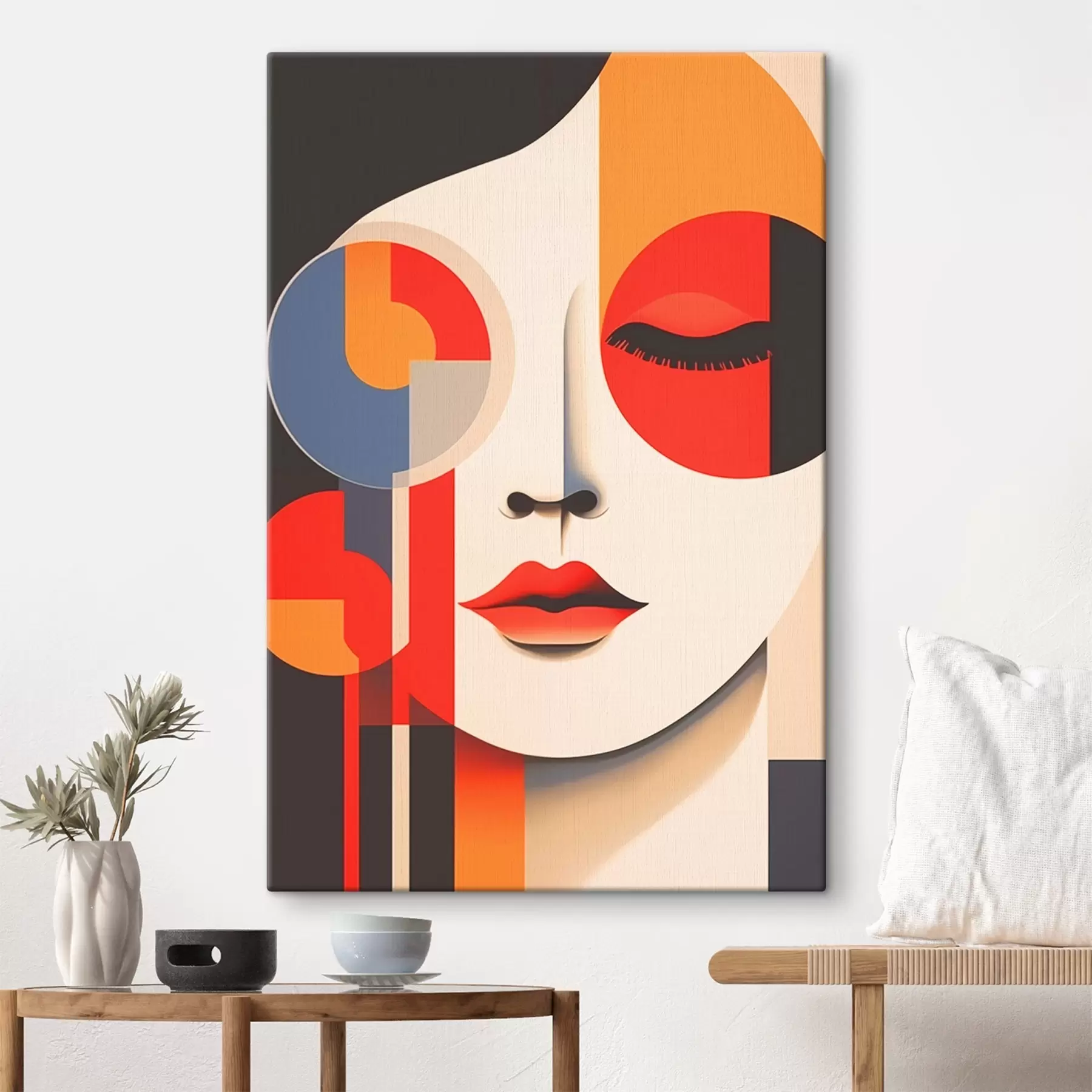  Schilderijen Abstract gezicht in geometrische vormen s45086