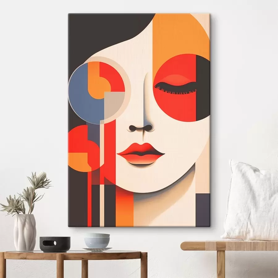  Peintures Visage abstrait dans des formes géométriques s45086