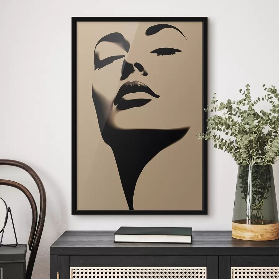 Papier peint photo Silhouette d'un visage de femme f45071