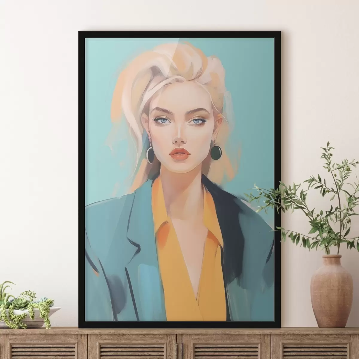 Poster Portret van een vrouw f45072