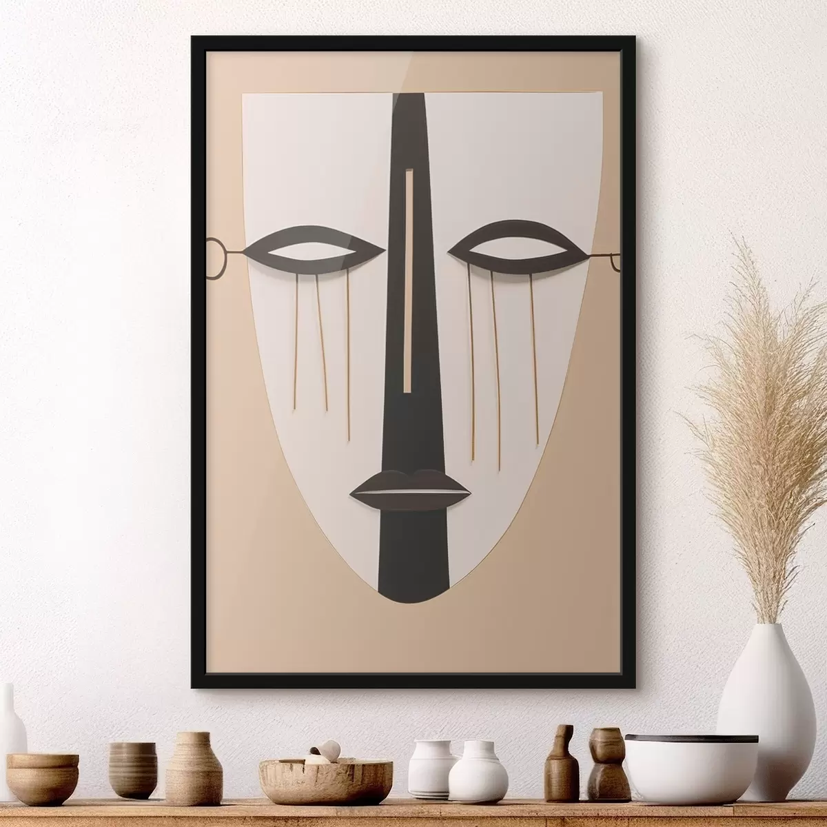 Poster Geometrisch abstract gezicht f45083