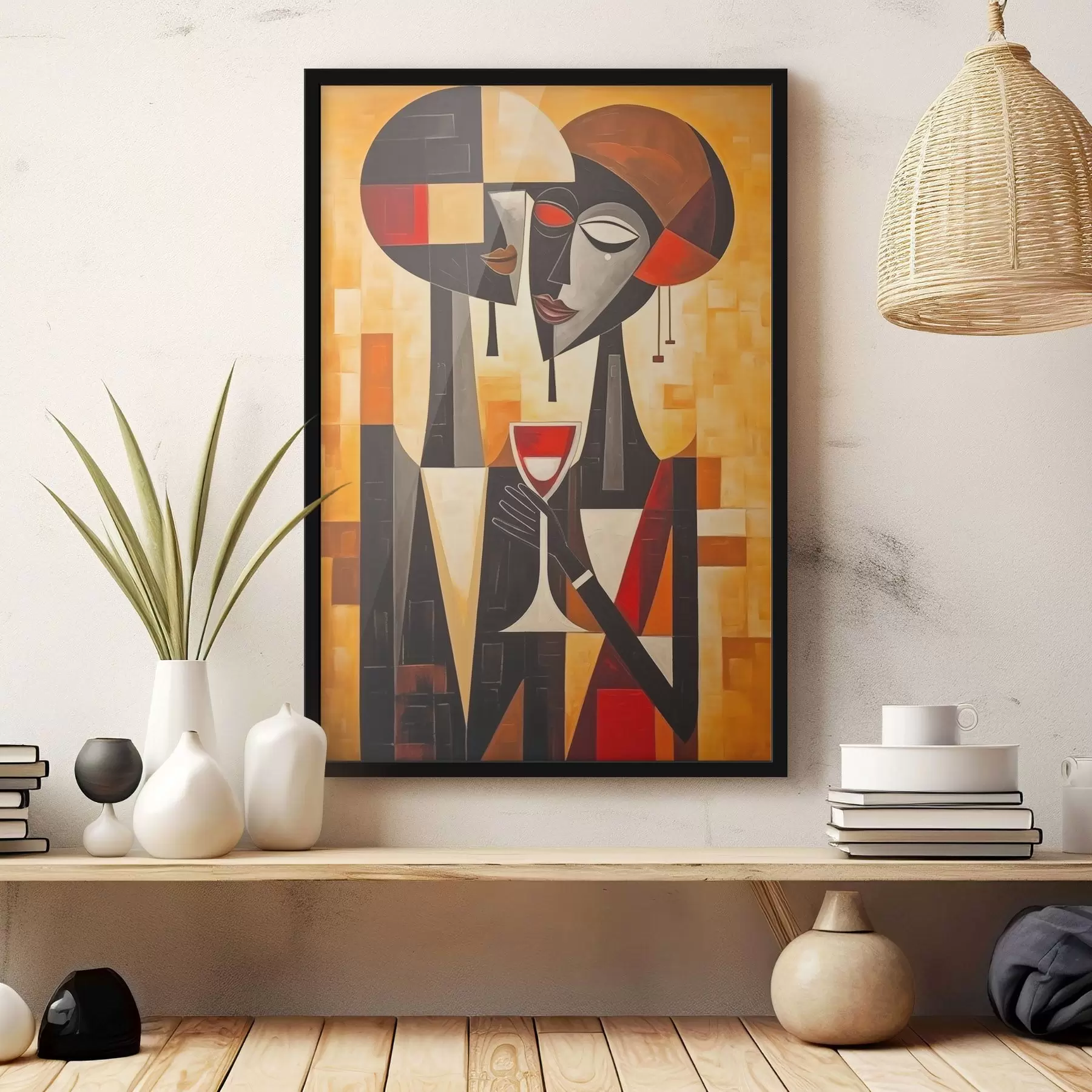 Papier peint photo Deux avec verre cubiste f45085