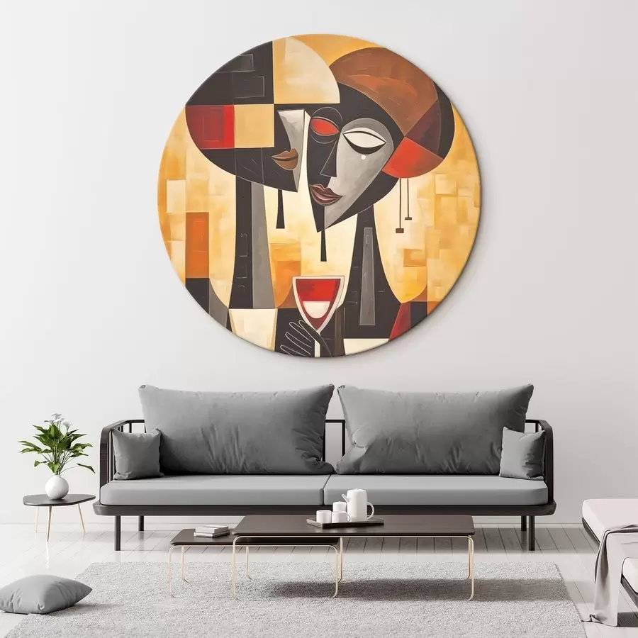  Peintures Deux avec verre cubiste r45085