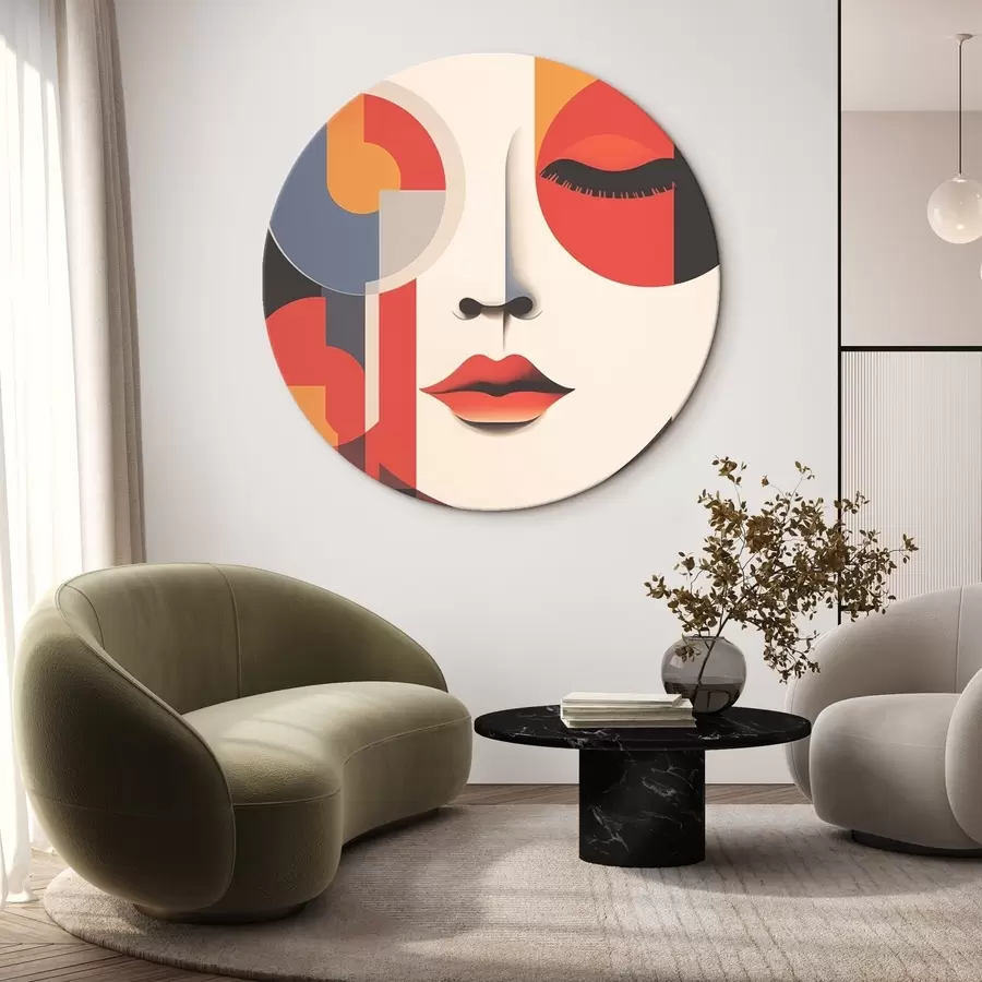  Schilderijen Abstract gezicht in geometrische vormen r45086