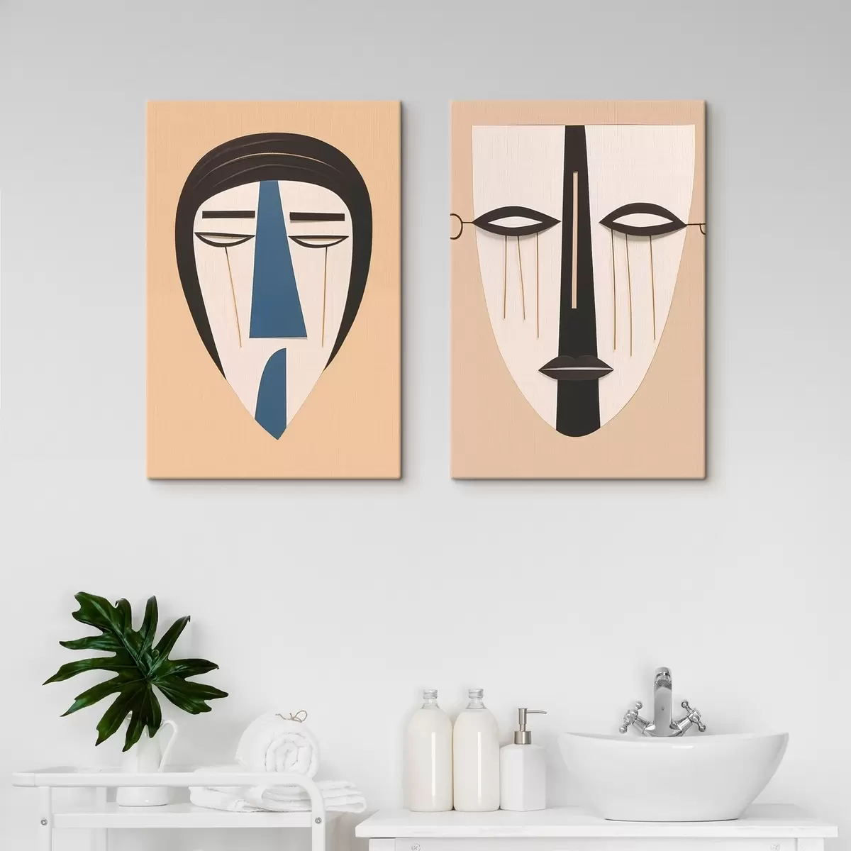  Schilderijen Abstracte gezichten m00500