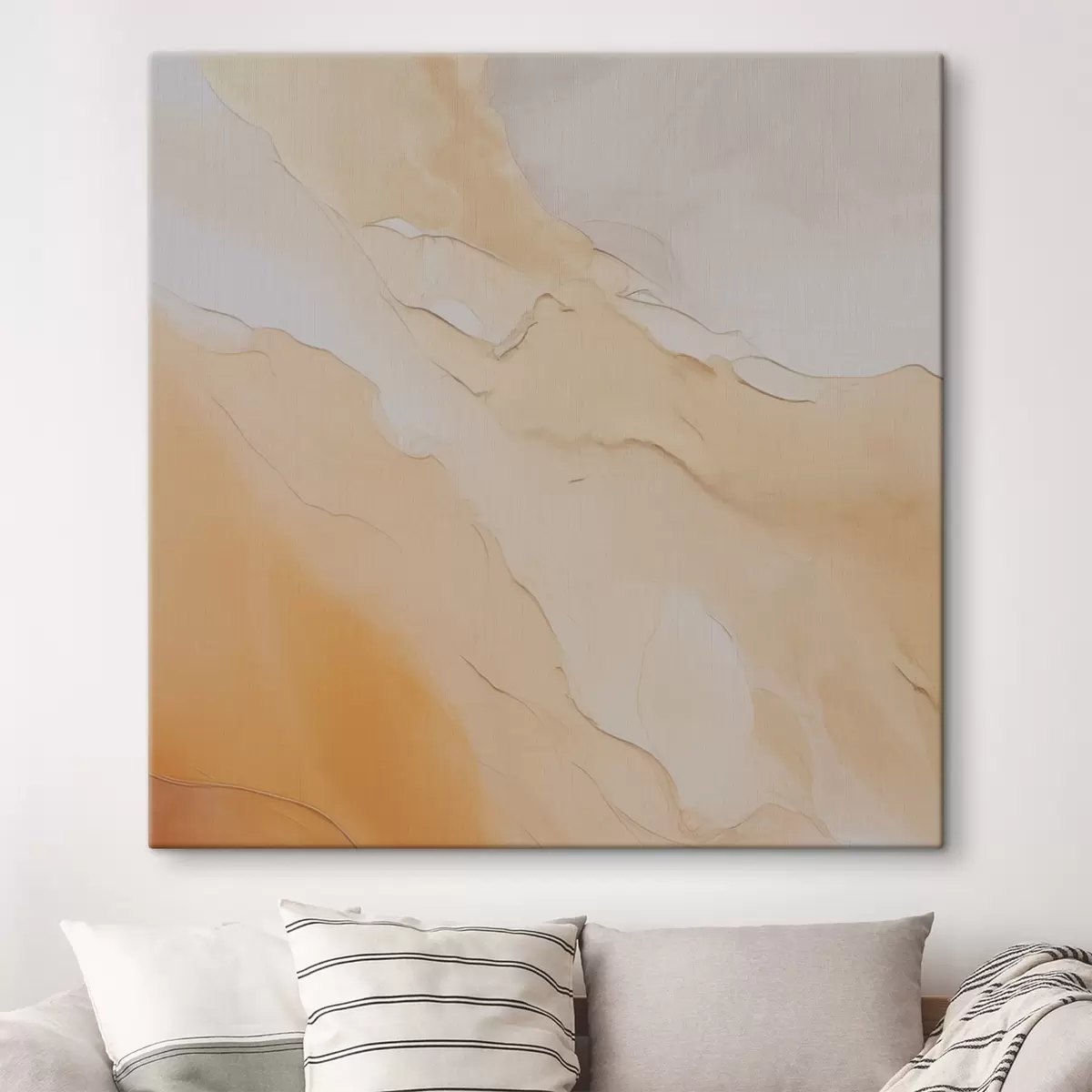  Schilderijen abstract, vloeiend, beige, oranje, marmeren textuur, zachte mix, organische vormen, glad s45105