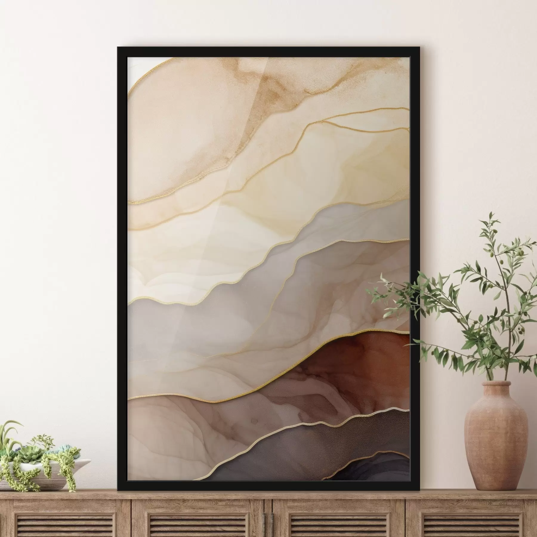 Fotobehang golven, crème, doorschijnend, plooien, organisch, glad, kalm, textiel, luchtig f45089