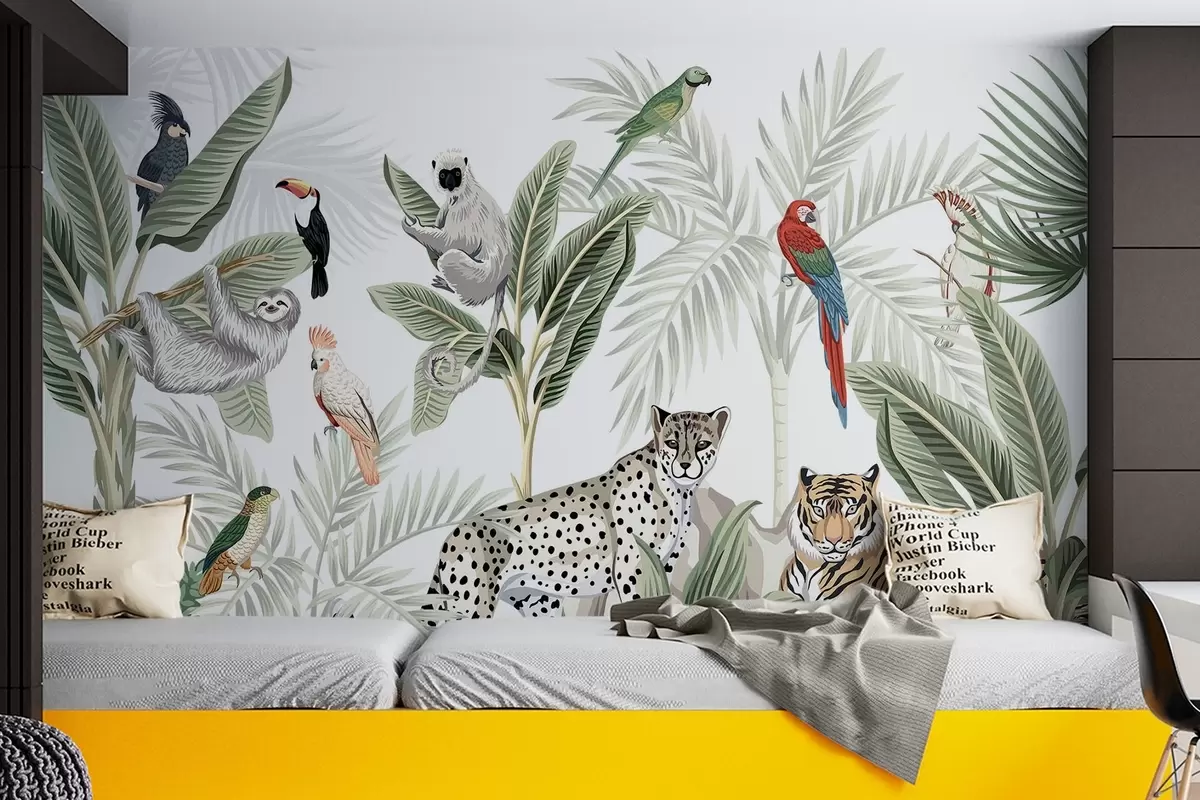 Papier peint photo Animaux et oiseaux dans la jungle w04268