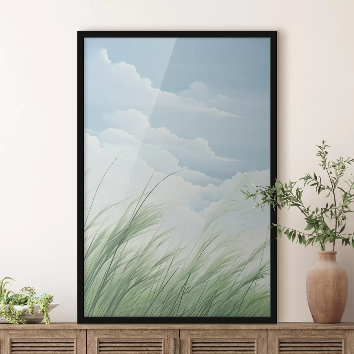 Poster Gras tegen de lucht f45114