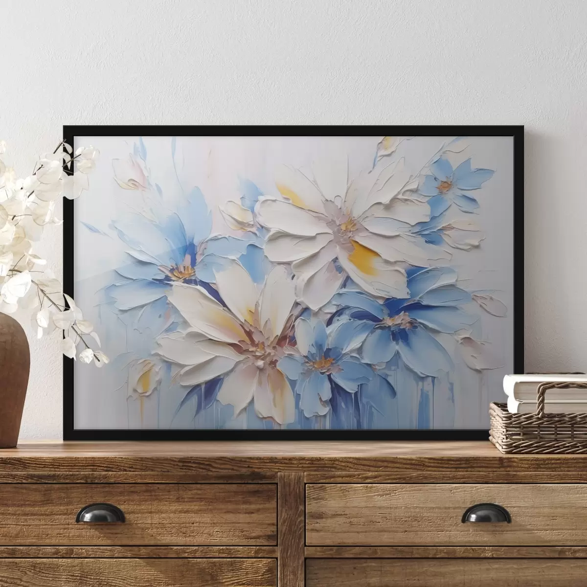 Affiche Fleurs abstraites imitation coups de pinceau f45115